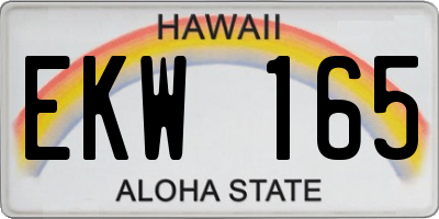 HI license plate EKW165