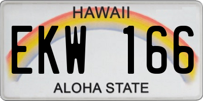 HI license plate EKW166