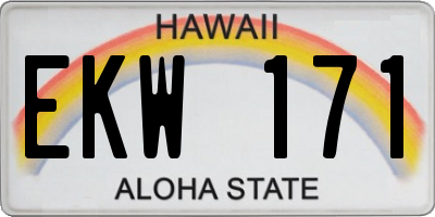 HI license plate EKW171