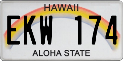 HI license plate EKW174