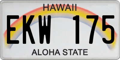 HI license plate EKW175