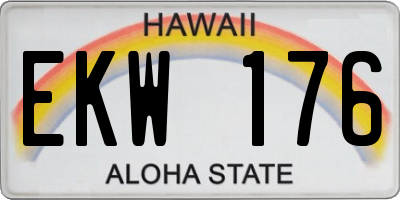 HI license plate EKW176