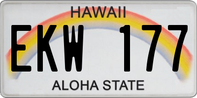 HI license plate EKW177