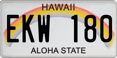HI license plate EKW180