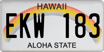 HI license plate EKW183