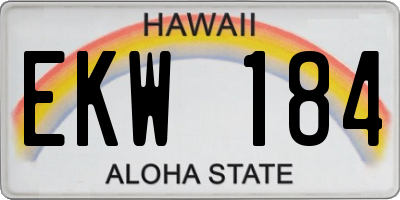 HI license plate EKW184