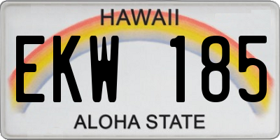 HI license plate EKW185