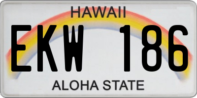 HI license plate EKW186