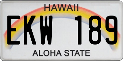 HI license plate EKW189