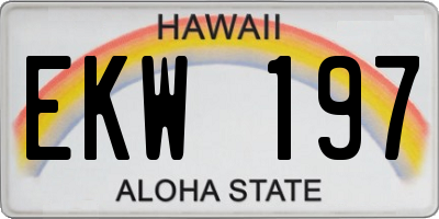 HI license plate EKW197