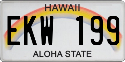 HI license plate EKW199