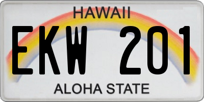 HI license plate EKW201