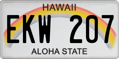 HI license plate EKW207
