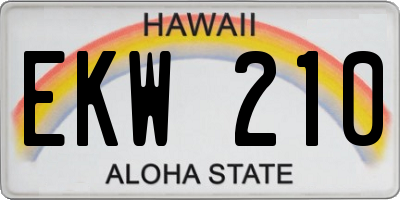 HI license plate EKW210