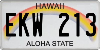 HI license plate EKW213