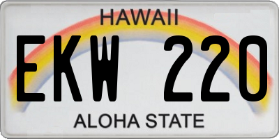 HI license plate EKW220