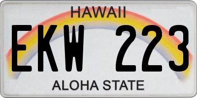 HI license plate EKW223