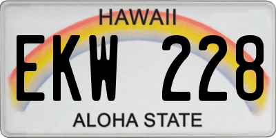 HI license plate EKW228