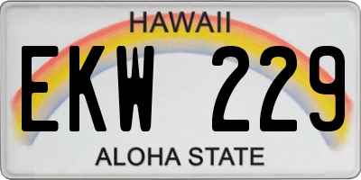 HI license plate EKW229
