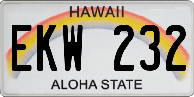 HI license plate EKW232