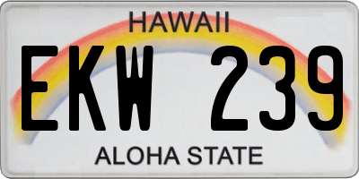 HI license plate EKW239