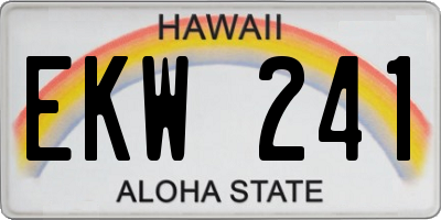 HI license plate EKW241