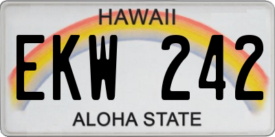 HI license plate EKW242