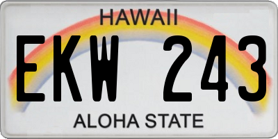 HI license plate EKW243