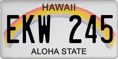 HI license plate EKW245