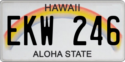 HI license plate EKW246