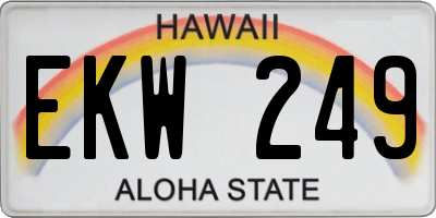 HI license plate EKW249