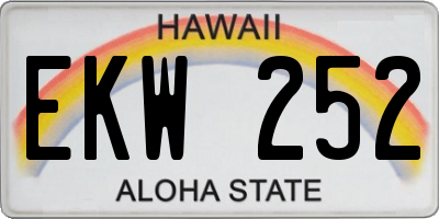 HI license plate EKW252
