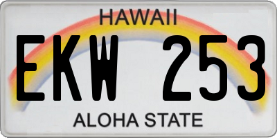 HI license plate EKW253