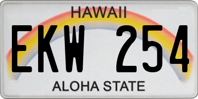 HI license plate EKW254