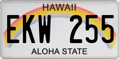 HI license plate EKW255
