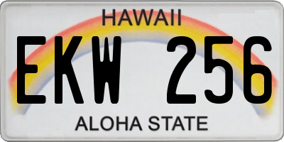 HI license plate EKW256
