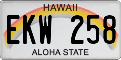 HI license plate EKW258