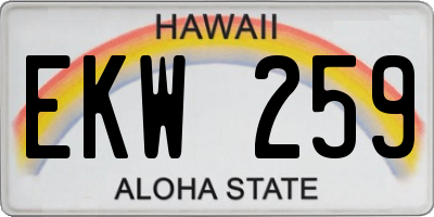 HI license plate EKW259
