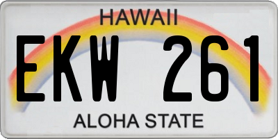 HI license plate EKW261