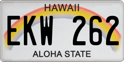HI license plate EKW262