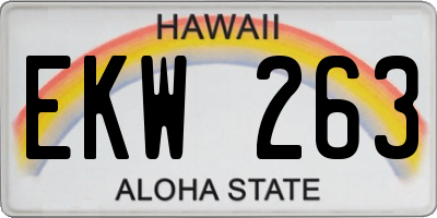 HI license plate EKW263