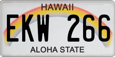 HI license plate EKW266