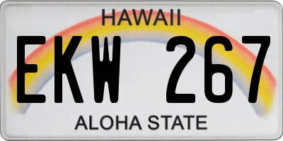 HI license plate EKW267