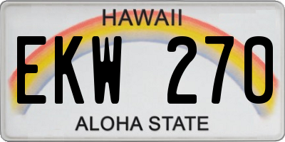 HI license plate EKW270