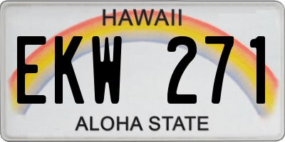 HI license plate EKW271