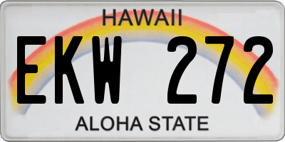 HI license plate EKW272