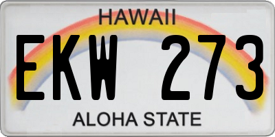 HI license plate EKW273