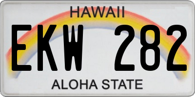 HI license plate EKW282