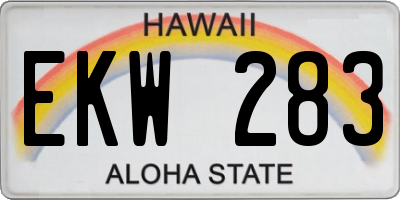HI license plate EKW283