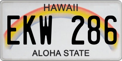 HI license plate EKW286